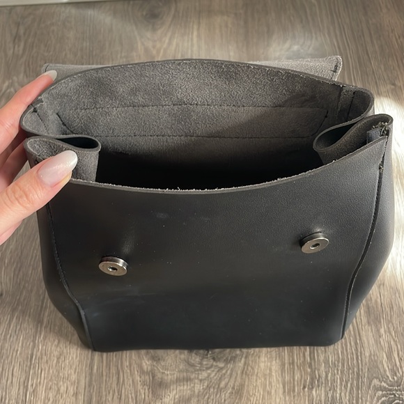 ASOS Claudia Canova Faux Leather Black Backpack - Picture 6 of 10